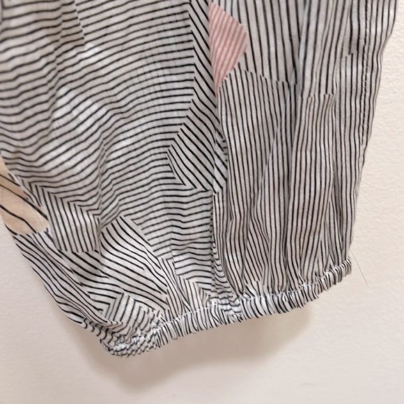 Lemlem Womens Linen Pants Lightweight Stripe Small Gray Pull On Smocked Pocket - Picture 5 of 6